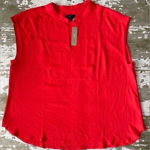 NWT J.Crew 365 🛍tomato red sleeveless flowy top blouse 🛍Sz XL